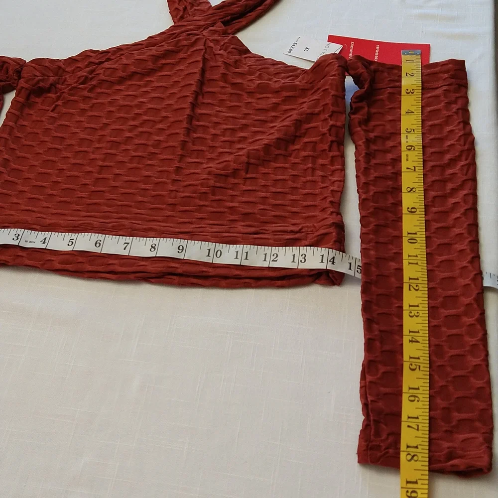 Brazilian leggings and crop jacket set  size Xlarge Honeycomb style - Picture 11 of 14